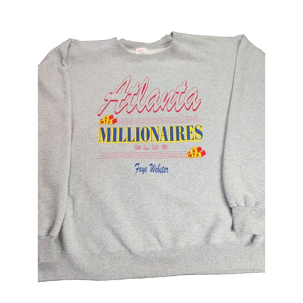 Faye Webster Atlanta Millionaires Club Long Sleeve Sweatshirt Mens 2xl Grey